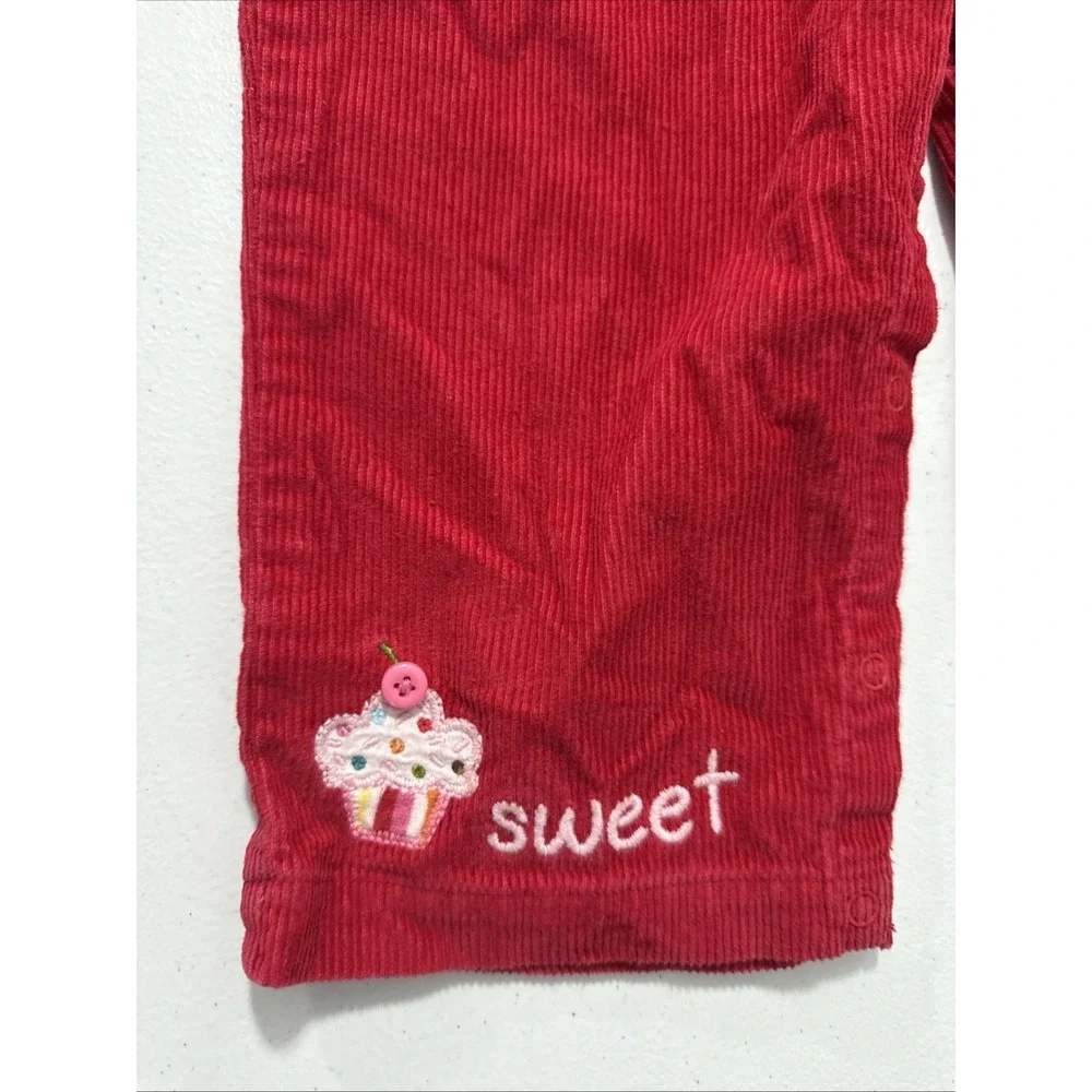 Gymboree Overalls Toddler 18 24M Red Cupcake Embroidery Romper‎